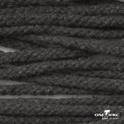 Шнур плетеный d-6 мм круглый, 70% хлопок 30% полиэстер, уп.90+/-1 м, цв.1088-т.серый - купить в Димитровграде. Цена: 588 руб.