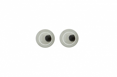 Глазки для игрушек, круглые, с бегающими зрачками, 6 мм/упак.100+/-5 шт, цв. -черно-белые - купить в Димитровграде. Цена: 30.13 руб.