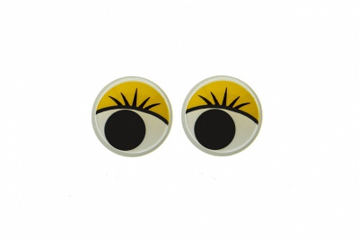 Глазки для игрушек, круглые, с бегающими зрачками, 8 мм/упак.50+/-2 шт, цв. -желтый - купить в Димитровграде. Цена: 59.05 руб.