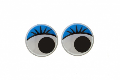 Глазки для игрушек, круглые, с бегающими зрачками, 12 мм/упак.50+/-2 шт, цв. -синий - купить в Димитровграде. Цена: 95.04 руб.