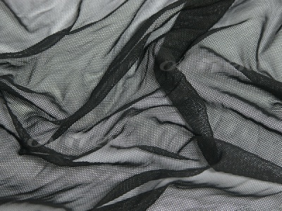 Сетка стрейч (7,81м/кг), 80 гр/м2, шир.160 см, цвет чёрный - купить в Димитровграде. Цена 1 911.27 руб.