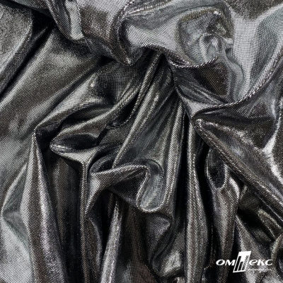 Трикотажное полотно голограмма, шир.140 см, #602 -чёрный/серебро - купить в Димитровграде. Цена 385.88 руб.