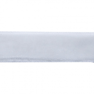 Лента бархатная нейлон, шир.12 мм, (упак. 45,7м), цв.01-белый - купить в Димитровграде. Цена: 457.61 руб.