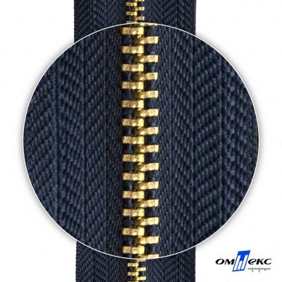 Молнии джинсовые металл т-4, 18 см латунь (YG), цв.- джинсовый синий (560) - купить в Димитровграде. Цена: 21.57 руб.