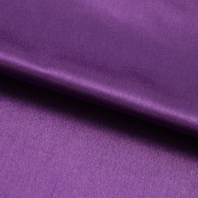 Поли креп-сатин 19-3536, 125 (+/-5) гр/м2, шир.150см, цвет фиолетовый - купить в Димитровграде. Цена 155.57 руб.