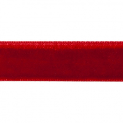 Лента бархатная нейлон, шир.12 мм, (упак. 45,7м), цв.45-красный - купить в Димитровграде. Цена: 396 руб.