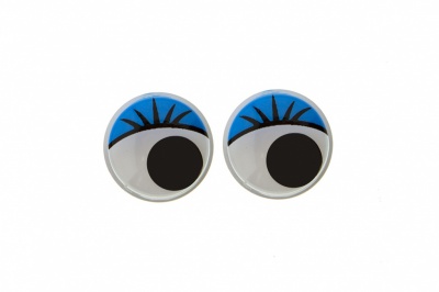Глазки для игрушек, круглые, с бегающими зрачками, 10 мм/упак.50+/-2 шт, цв. -синий - купить в Димитровграде. Цена: 71.20 руб.
