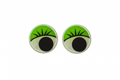 Глазки для игрушек, круглые, с бегающими зрачками, 10 мм/упак.50+/-2 шт, цв. -зеленый - купить в Димитровграде. Цена: 71.20 руб.