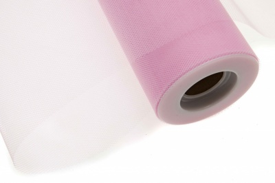 Фатин в шпульках 16-14, 10 гр/м2, шир. 15 см (в нам. 25+/-1 м), цвет розовый - купить в Димитровграде. Цена: 100.69 руб.