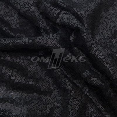 Сетка с пайетками, 188 гр/м2, шир.140см, цвет матовый черный - купить в Димитровграде. Цена 454.12 руб.