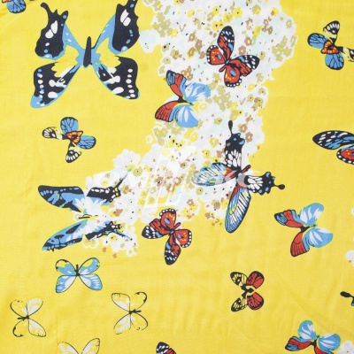 Плательная ткань "Софи" 7.2, 75 гр/м2, шир.150 см, принт бабочки - купить в Димитровграде. Цена 241.49 руб.