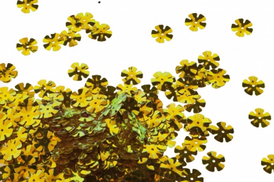 Пайетки "ОмТекс" россыпью,DOUBLE SIDED GOLD,цветок 14 мм/упак.50 гр, цв. 0460-золото - купить в Димитровграде. Цена: 80.93 руб.