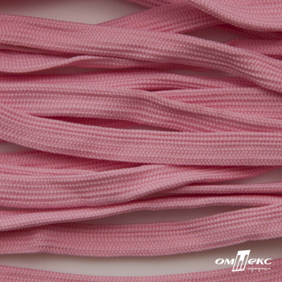 Шнур плетеный (плоский) d-12 мм, (уп.90+/-1м), 100% полиэстер, цв.256 - розовый - купить в Димитровграде. Цена: 8.62 руб.