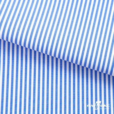 Ткань сорочечная Полоска Кенди, 115 г/м2, 58% пэ,42% хл, шир.150 см, цв.3-синий, (арт.110) - купить в Димитровграде. Цена 306.69 руб.