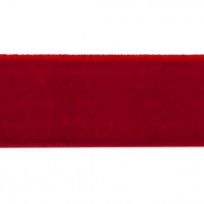 Лента бархатная нейлон, шир.25 мм, (упак. 45,7м), цв.45-красный - купить в Димитровграде. Цена: 981.09 руб.