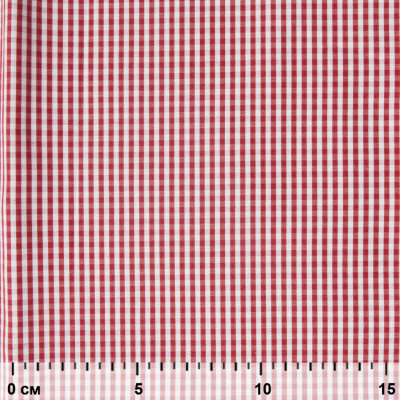 Ткань сорочечная Клетка Виши, 115 г/м2, 58% пэ,42% хл, шир.150 см, цв.5-красный, (арт.111) - купить в Димитровграде. Цена 306.69 руб.