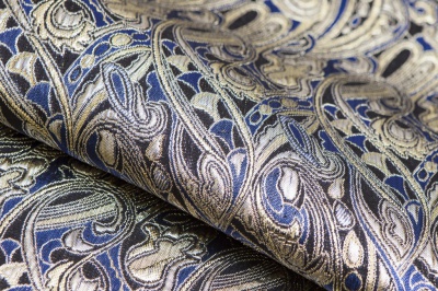Ткань костюмная жаккард, 135 гр/м2, шир.150см, цвет синий№18 - купить в Димитровграде. Цена 441.95 руб.