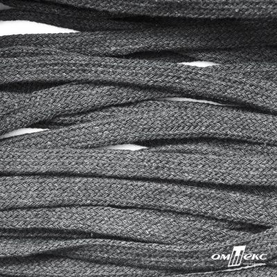 Шнур плетеный d-8 мм плоский, 70% хлопок 30% полиэстер, уп.85+/-1 м, цв.1027-серый - купить в Димитровграде. Цена: 735 руб.