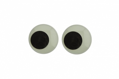 Глазки для игрушек, круглые, с бегающими зрачками, 18 мм/упак.20+/-2 шт, цв. -черно-белые - купить в Димитровграде. Цена: 25.40 руб.