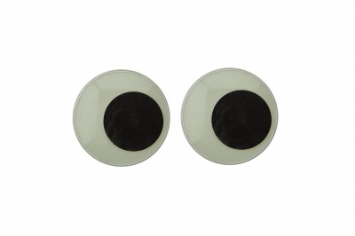 Глазки для игрушек, круглые, с бегающими зрачками, 24 мм/упак.50+/-2 шт, цв. -черно-белые - купить в Димитровграде. Цена: 60.32 руб.