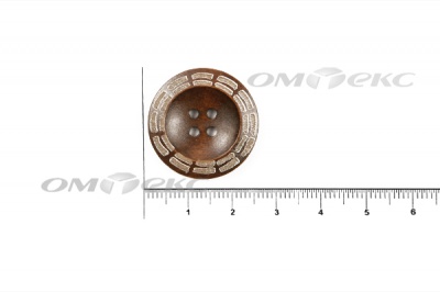 Пуговица деревянная круглая №53 (25мм) - купить в Димитровграде. Цена: 3.68 руб.