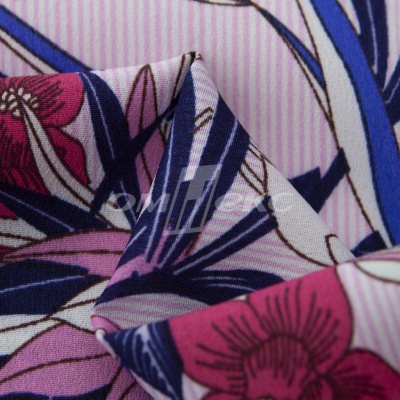 Плательная ткань "Фламенко" 18.1, 80 гр/м2, шир.150 см, принт растительный - купить в Димитровграде. Цена 239.03 руб.