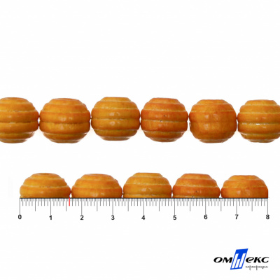 0309-Бусины деревянные "ОмТекс", 16 мм, упак.50+/-3шт, цв.003-оранжевый - купить в Димитровграде. Цена: 62.22 руб.