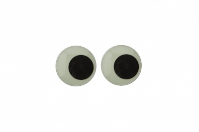 Глазки для игрушек, круглые, с бегающими зрачками, 8 мм/упак.50+/-2 шт, цв. -черно-белые - купить в Димитровграде. Цена: 15.88 руб.