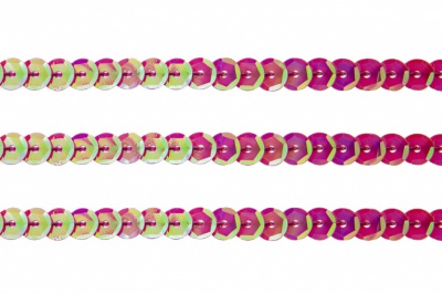 Пайетки "ОмТекс" на нитях, CREAM, 6 мм С / упак.73+/-1м, цв. 89 - розовый - купить в Димитровграде. Цена: 468.37 руб.