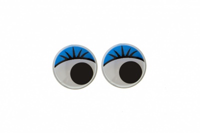 Глазки для игрушек, круглые, с бегающими зрачками, 8 мм/упак.50+/-2 шт, цв. -синий - купить в Димитровграде. Цена: 59.66 руб.