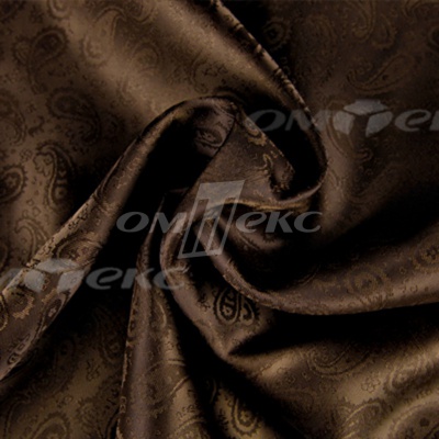 Ткань подкладочная жаккард Р14098, 19-1217/коричневый, 85 г/м2, шир. 150 см, 230T - купить в Димитровграде. Цена 168.15 руб.