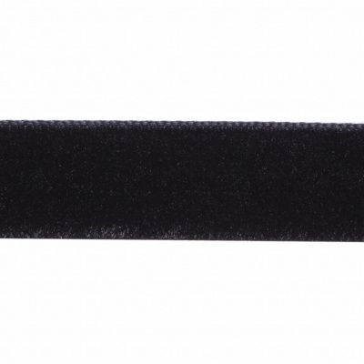 Лента бархатная нейлон, шир.12 мм, (упак. 45,7м), цв.03-черный - купить в Димитровграде. Цена: 448.27 руб.