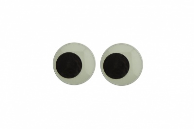 Глазки для игрушек, круглые, с ресничками, 10 мм/упак.50+/-2 шт, цв. -черно-белые - купить в Димитровграде. Цена: 21.24 руб.
