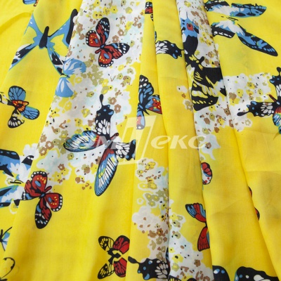 Плательная ткань "Софи" 7.2, 75 гр/м2, шир.150 см, принт бабочки - купить в Димитровграде. Цена 241.49 руб.