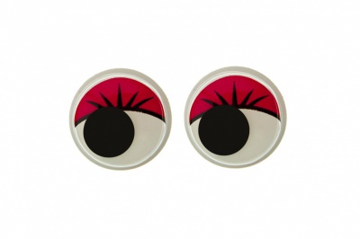 Глазки для игрушек, круглые, с бегающими зрачками, 12 мм/упак.50+/-2 шт, цв. -красный - купить в Димитровграде. Цена: 95.04 руб.